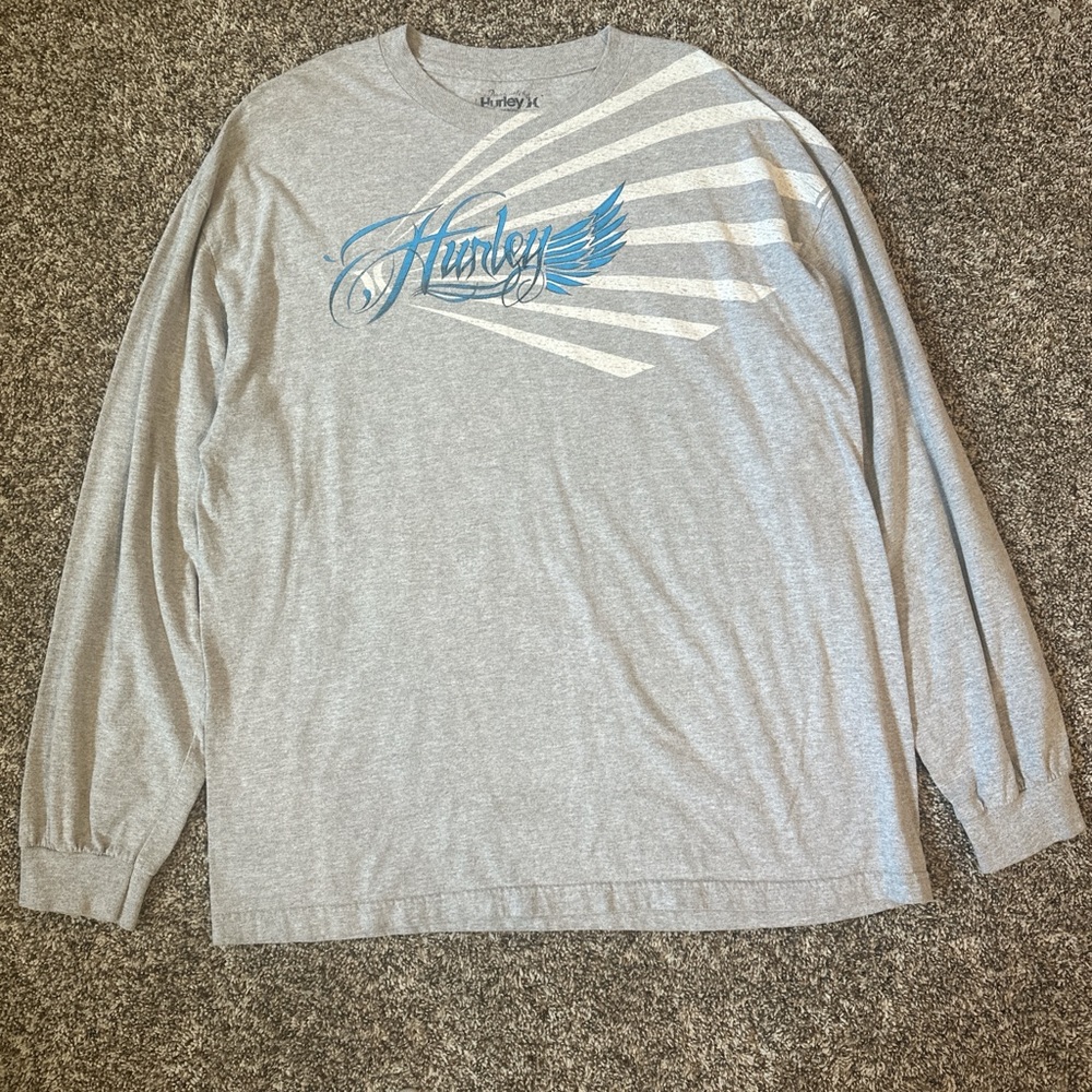 grey graphic hurley y2k longsleeve